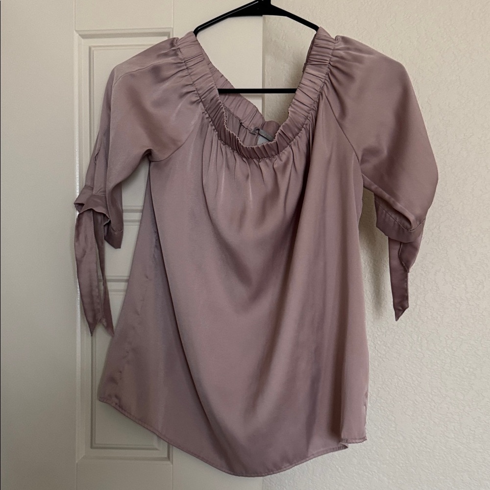 H&M Mauve Off The Shoulder Blouse